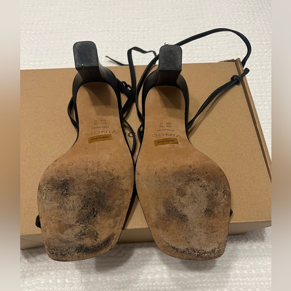 Vince Qiana Open Toe Ankle Strap Sandals Black - Size 7 - Picture 6 of 7